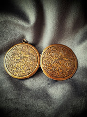 Brass Locket with Floral Engraving (Early 20th Century)