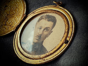 Brass Locket with Floral Engraving (Early 20th Century)