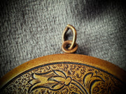 Brass Locket with Floral Engraving (Early 20th Century)