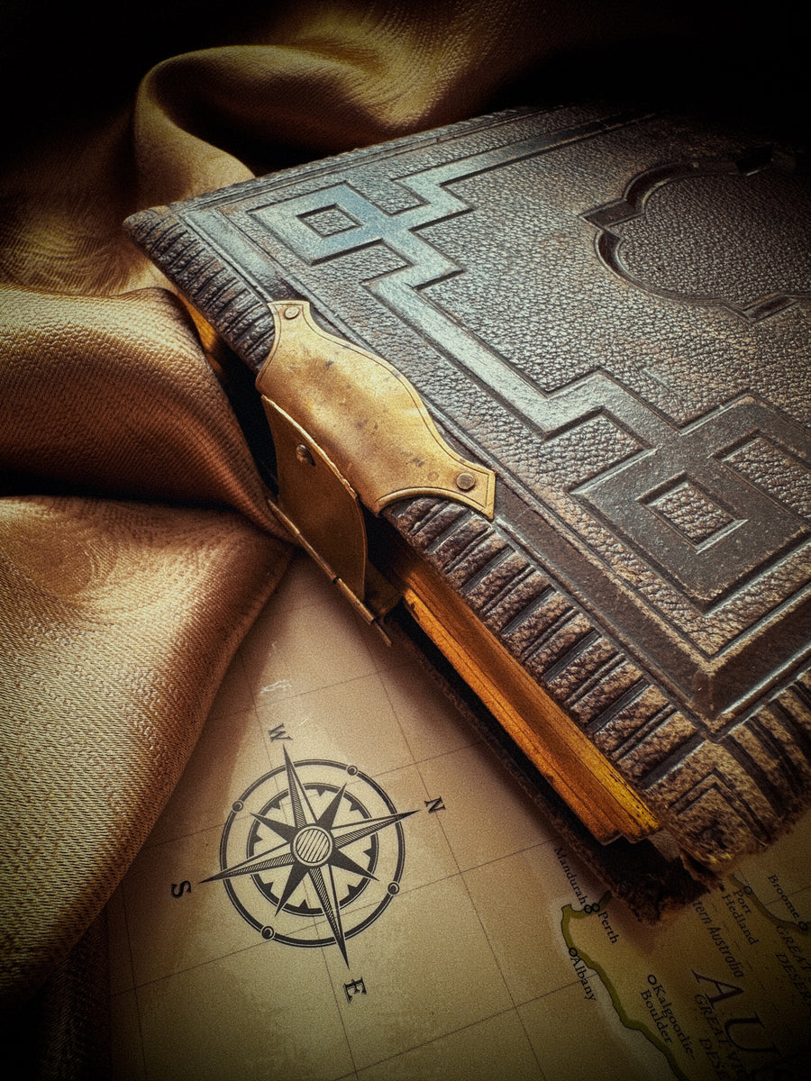 Victorian Leather Photo Album with Brass Clasp (Late 19th Century)
