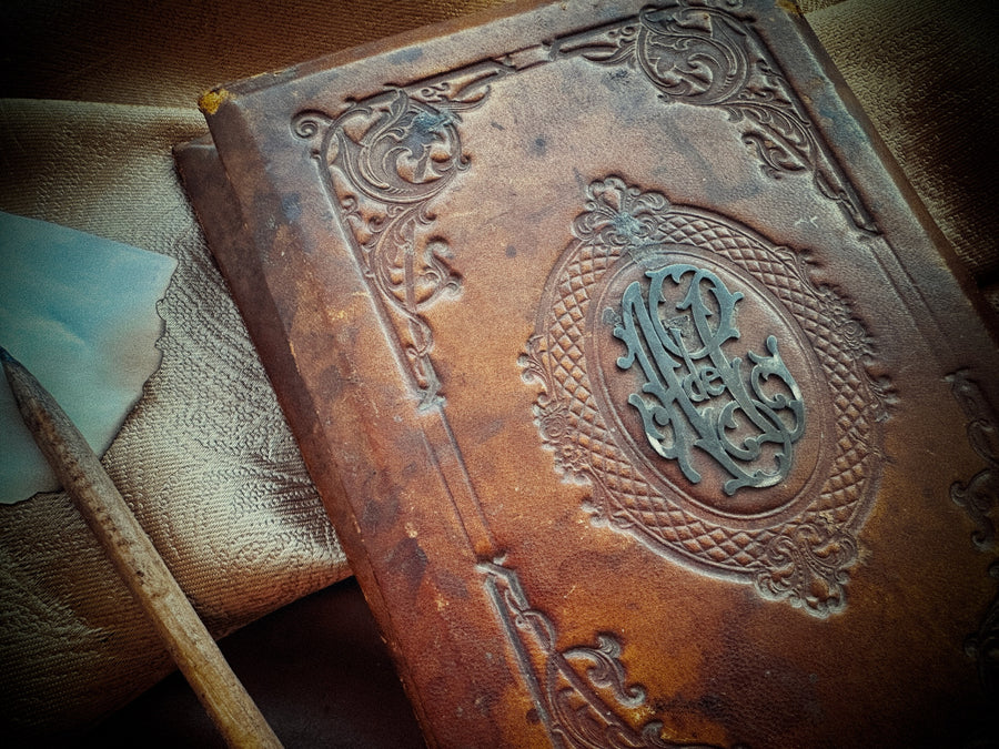 Antique Leather Notebook – “A de C” Monogram (Late 19th – Early 20th c.)