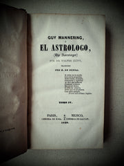Guy Mannering, o El Astrólogo – Sir Walter Scott (1840, edición bilingüe París/México)