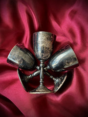 Set of 3 Rotary International Silver Goblets (1970s)