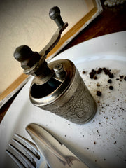 Vintage Hand-Crank Pepper Grinder (Mid-20th Century, Cast Metal)