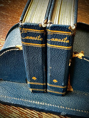 Vintage Canasta Card Set in Faux-Leather Book Case (Mexico, 1950s)