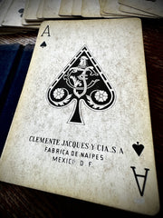 Vintage Canasta Card Set in Faux-Leather Book Case (Mexico, 1950s)